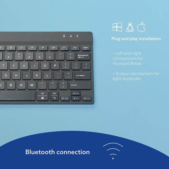 R-Go Compact Break - Keyboard - with integrated bre | RGOCONDWLWH