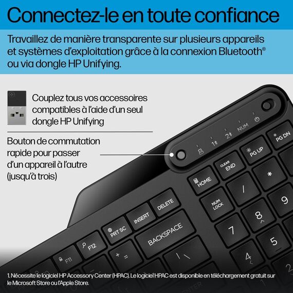 HP 475 - Keyboard - dual-mode, multi-device, compac | 7N7B9AA#ABD
