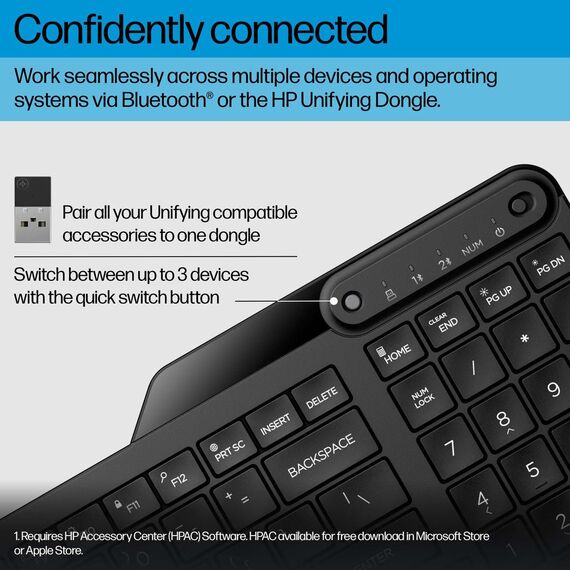 HP 475 - Keyboard - dual-mode, multi-device, compac | 7N7B9AA#ABD