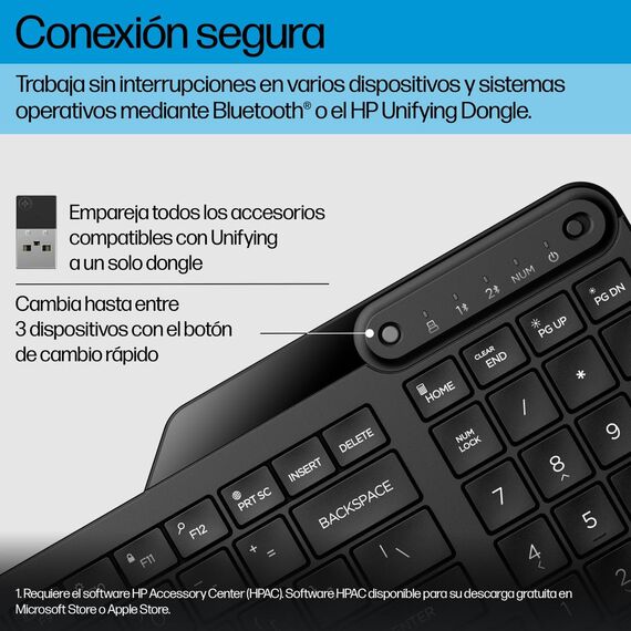 HP 475 - Keyboard - dual-mode, multi-device, compac | 7N7B9AA#ABD