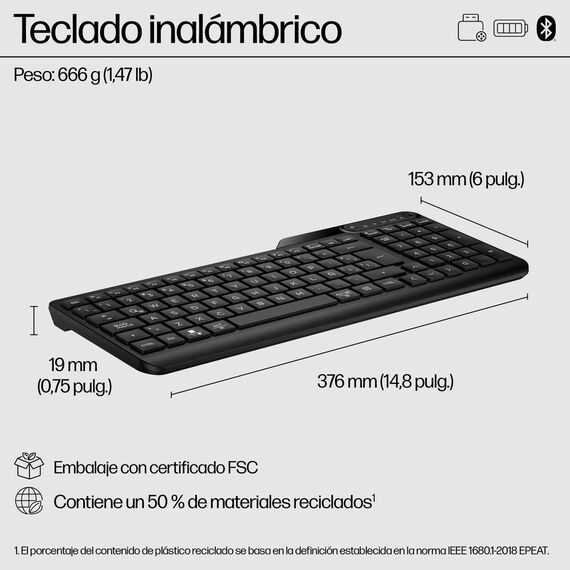 HP 475 - Keyboard - dual-mode, multi-device, compac | 7N7B9AA#ABD