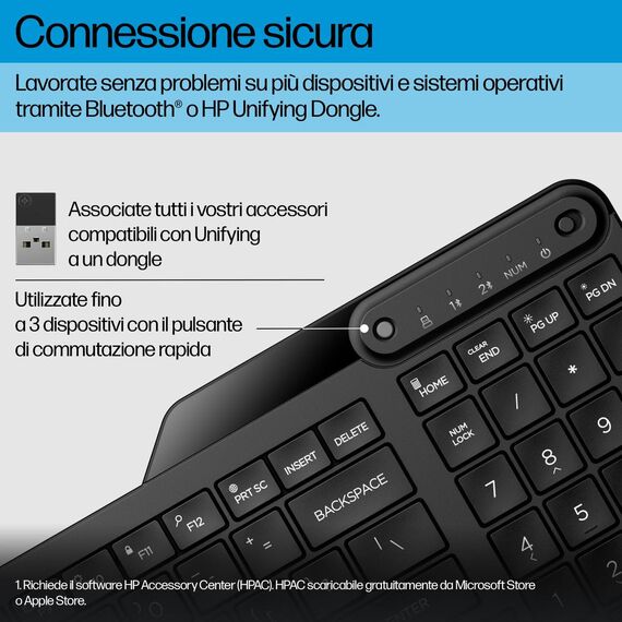 HP 475 - Keyboard - dual-mode, multi-device, compac | 7N7B9AA#ABD