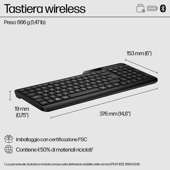 HP 475 - Keyboard - dual-mode, multi-device, compac | 7N7B9AA#ABD