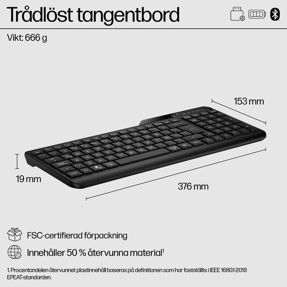 HP 475 - Keyboard - dual-mode, multi-device, compac | 7N7B9AA#ABD