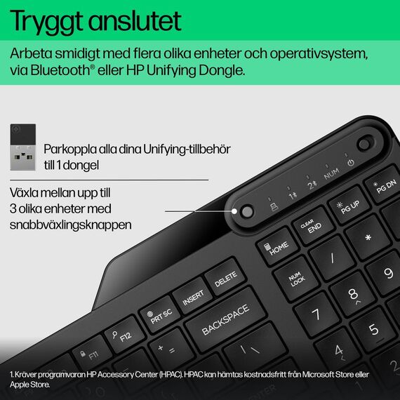 HP 475 - Keyboard - dual-mode, multi-device, compac | 7N7B9AA#ABD