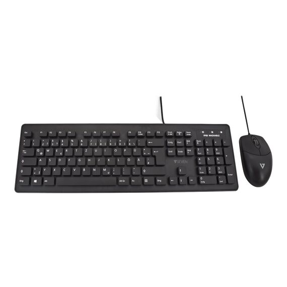 V7 CKU700DE - Keyboard and mouse set - washable - USB - QWERTZ -