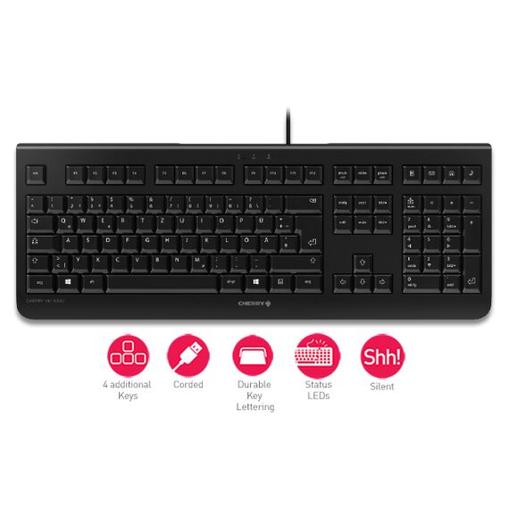 CHERRY KC 1000 - Keyboard - Nordic - black | JK-0800PN-2