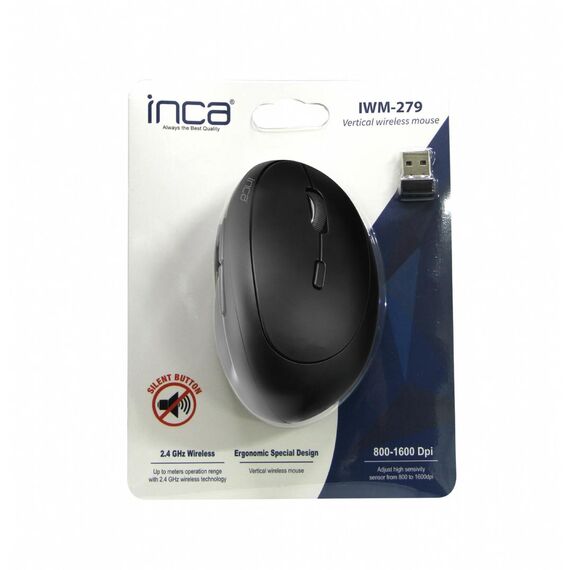 INCA Maus IWM-279 Vertical Wireless 1600 DPI Schwarz retail - Mou