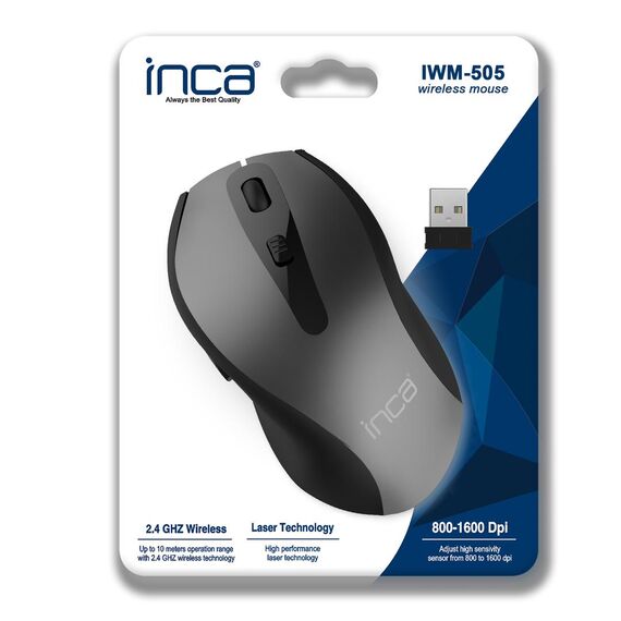 Inca IWM-505 / Right-hand / Optical / RF Wireless / 1600 DPI / Pr