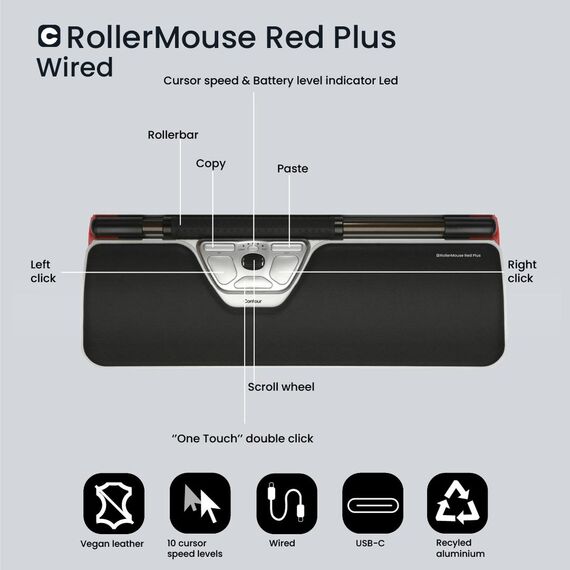 Contour RollerMouse Red Plus - Mouse - ergonomic - | CDRMRED20210