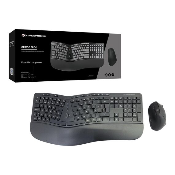 Conceptronic ORAZIO02ES ERGO - Keyboard and mouse set - wireless