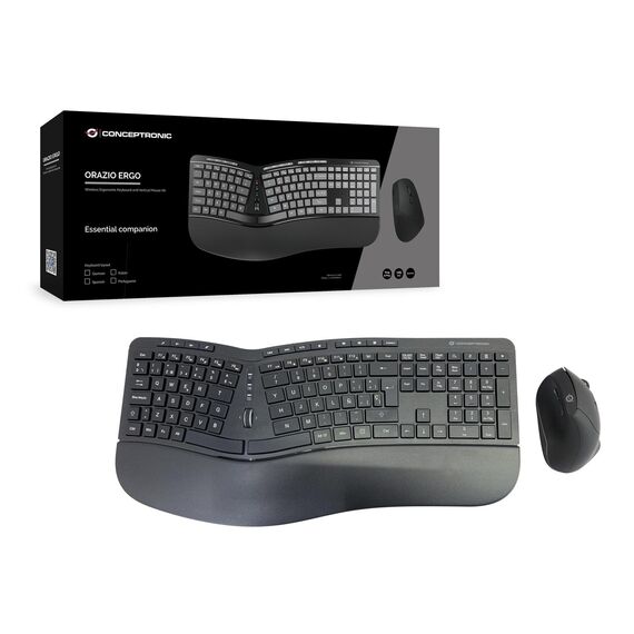 Conceptronic ORAZIO02ES ERGO - Keyboard and mouse set - wireless