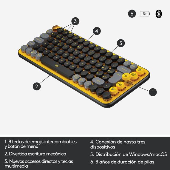 Logitech POP Keys - Keyboard - wireless - Bluetooth  | 920-010728