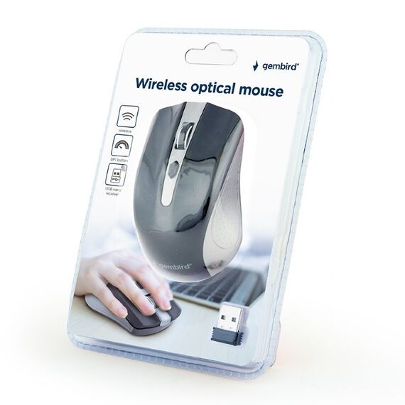 Gembird MUSW-4B-04-GB - Mouse - optical - 4 buttons - wireless -