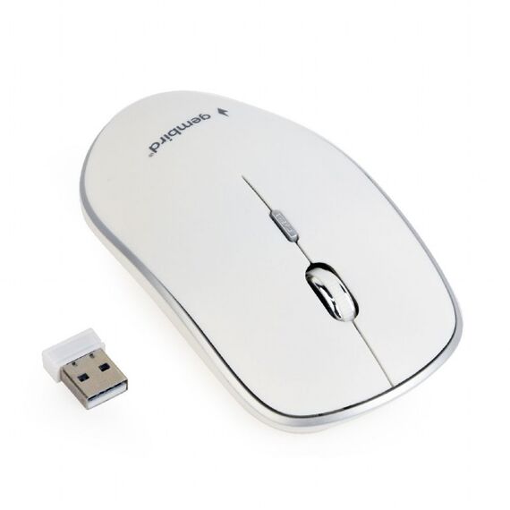 Gembird MUSW-4B-01-W - Mouse - optical - 4 buttons - wireless - 2