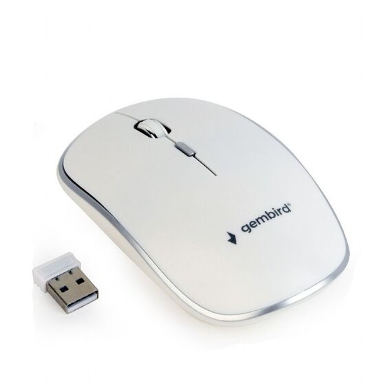 Gembird MUSW-4B-01-W - Mouse - optical - 4 buttons - wireless - 2