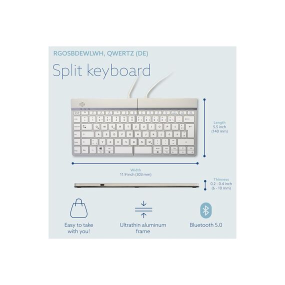 R-Go Ergonomic Keyboard Split break - Keyboard - wi | RGOSBDEWLWH