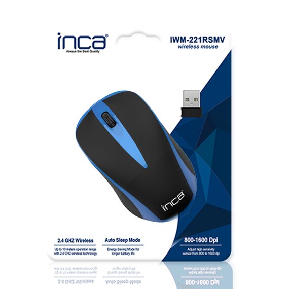 Inca IWM-221RSMV / Optical / RF Wireless / 1600 DPI / 2 / Buttons