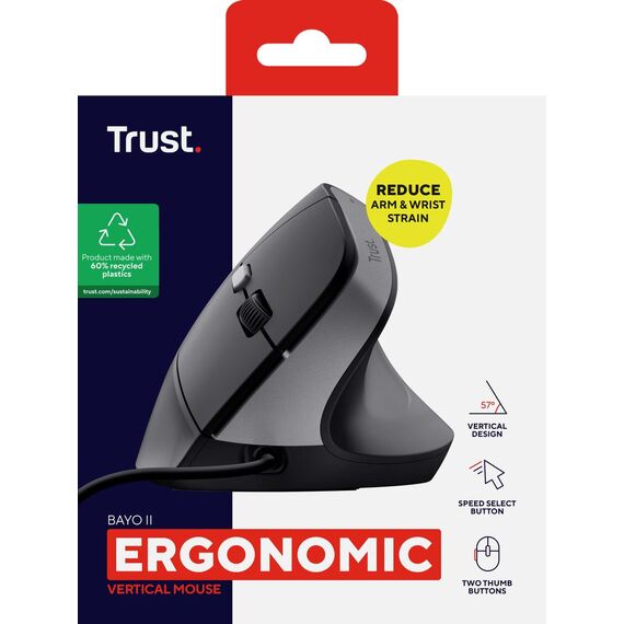 Trust Bayo II - Vertical mouse - ergonomic - right-handed | 25144