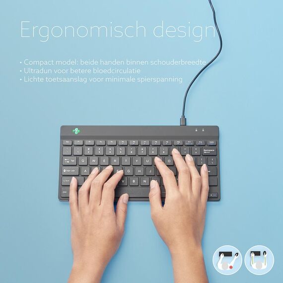 R-Go Compact Break - Keyboard - with integrated bre | RGOCOUSWDWH