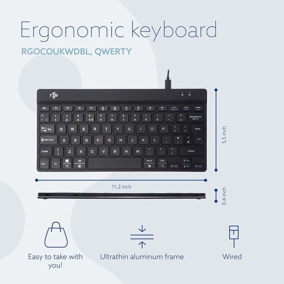 R-Go Compact Break - Keyboard - with integrated bre | RGOCOUSWDWH