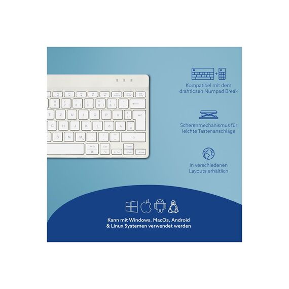 R-Go Ergonomic Keyboard Compact break - Keyboard -  | RGOCODEWLWH