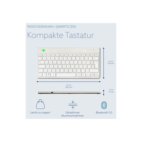 R-Go Ergonomic Keyboard Compact break - Keyboard -  | RGOCODEWLWH