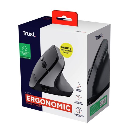 Trust Bayo II - Vertical mouse - ergonomic - right-handed | 25145