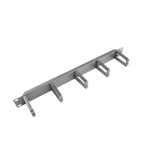 Lanberg AK-1202-B - Cable management panel - Black - Plastic - 1U
