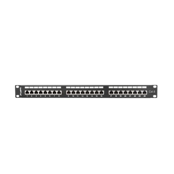 Lanberg PPS6-1024-B - RJ-45 - Cat6 - Black - Metal - 1U - 442 mm