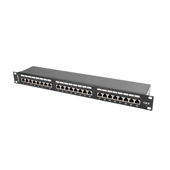 Lanberg PPS6-1024-B - RJ-45 - Cat6 - Black - Metal - 1U - 442 mm