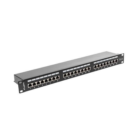 Lanberg PPS6-1024-B - RJ-45 - Cat6 - Black - Metal - 1U - 442 mm