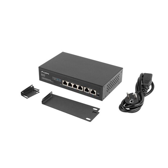 Lanberg RSFE-4P-2FE-60 - Unmanaged - Fast Ethernet (10/100) - Pow