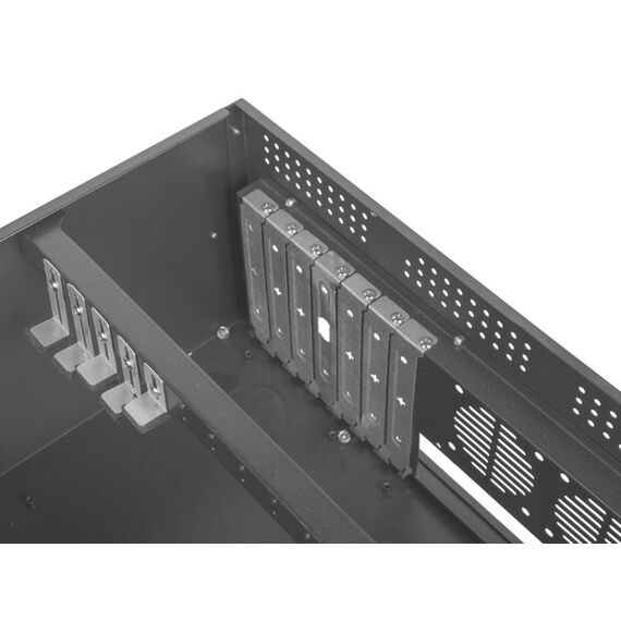 Lanberg SC01-4504-08B - Rack (4U) - Black - 2 fan(s) - HDD - HDD