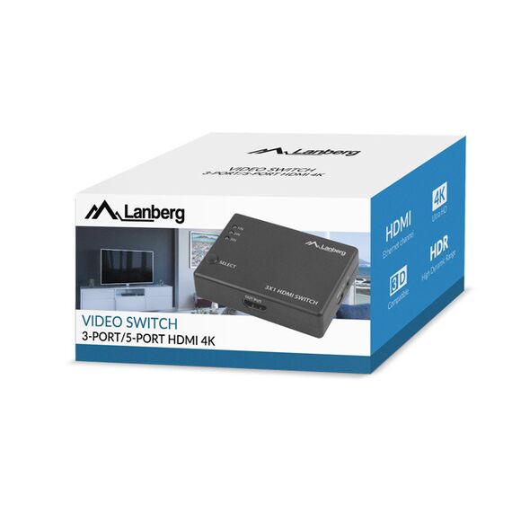 Lanberg SWV-HDMI-0003 - HDMI - 2.0b - Black - Acrylonitrile butad