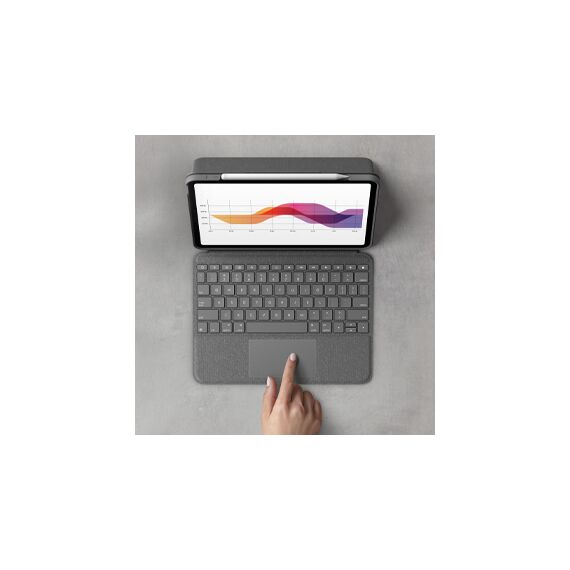 Logitech Folio Touch - Keyboard and folio case - wit | 920-009964