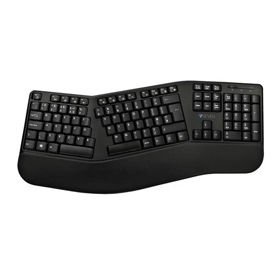 V7 BT ERGO KEYBOARD MOUSE COMBO UK - Keyboard - Blue | CKW500BTUK