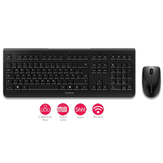 CHERRY DW 3000 - Keyboard and mouse set - wireless  | JD-0710DE-0
