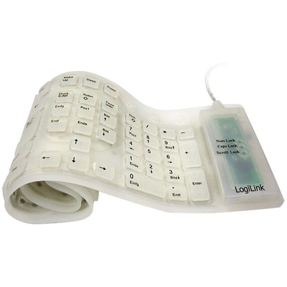 LogiLink Flexible Waterproof - Keyboard - PS/2, USB - Q | ID0018A