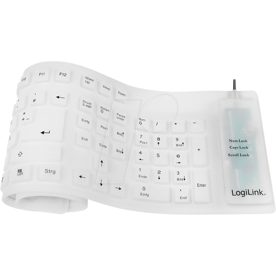 LogiLink Flexible Waterproof - Keyboard - PS/2, USB - Q | ID0018A