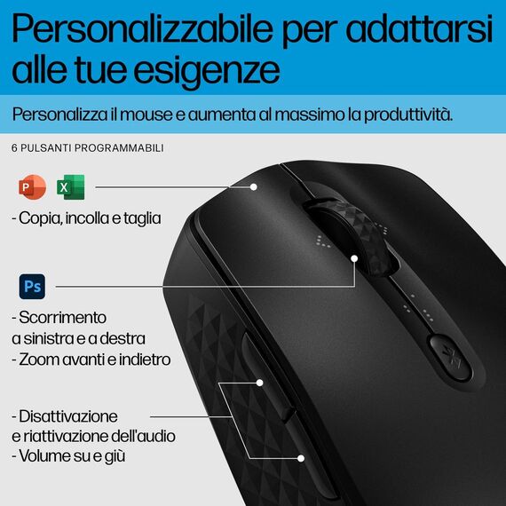 HP 425 - Mouse - programmable - 7 buttons - wireless -  | 7M1D5AA