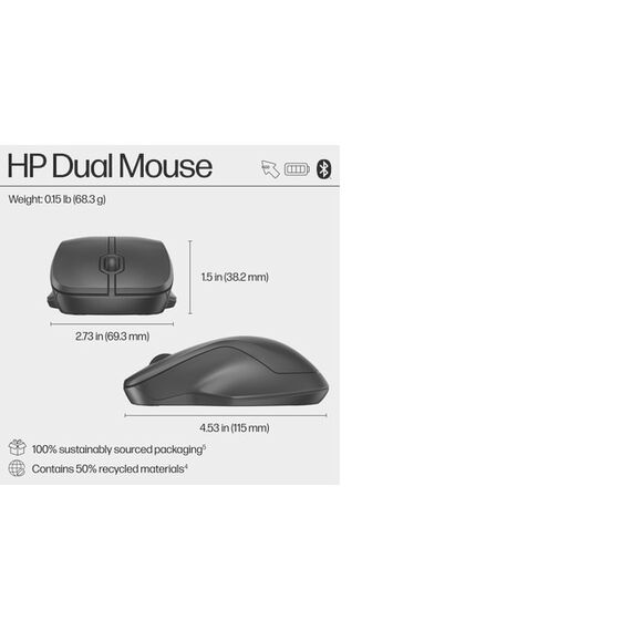 HP 255 - Mouse - optical - 3 buttons - wireless - 2 | 8R3U1AA#ABB