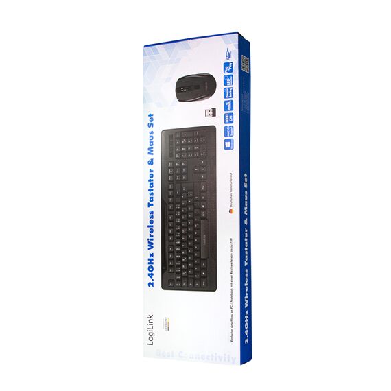 LogiLink Funk - Keyboard and mouse set - wireless - 2.4  | ID0194