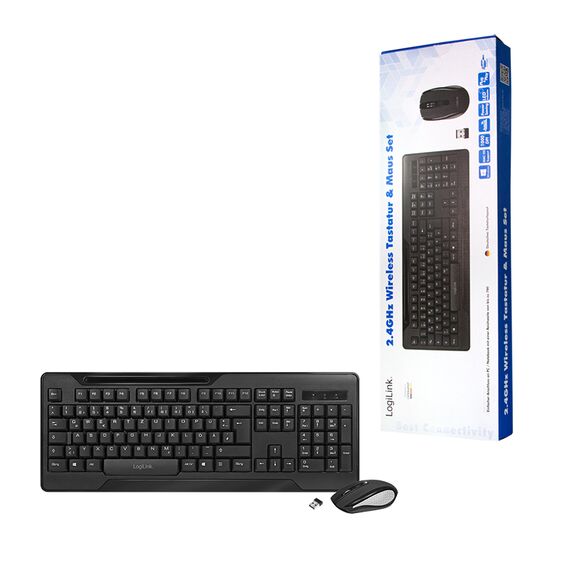 LogiLink Funk - Keyboard and mouse set - wireless - 2.4  | ID0194
