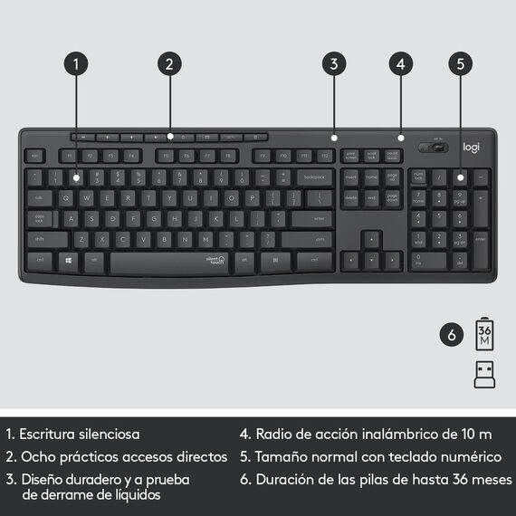 Logitech MK295 Silent - Keyboard and mouse set - wir | 920-009798