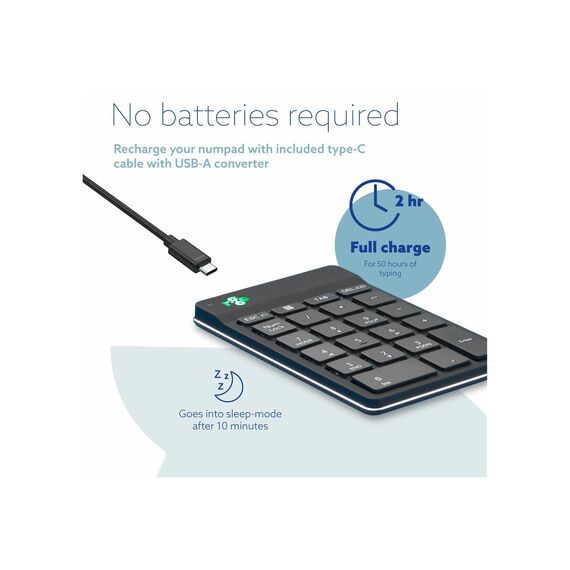 R-Go Numeric keyboard Compact break - Keypad - wire | RGOCONMWLBL