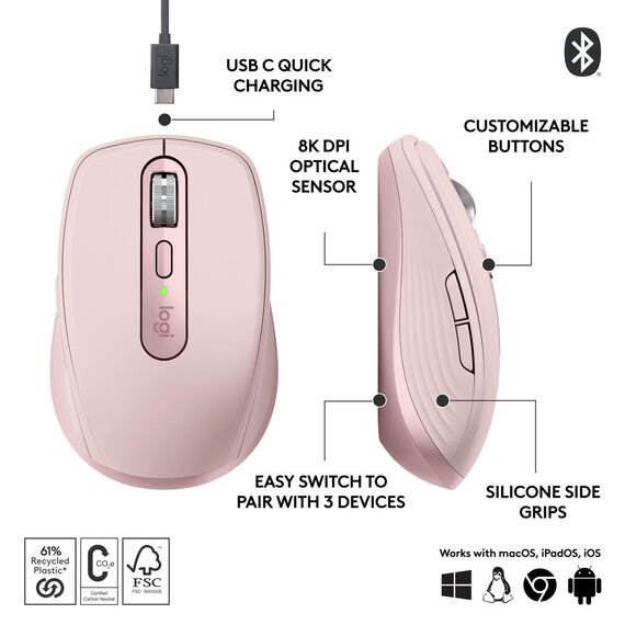 Logitech MX Anywhere 3S - Mouse - optical - 6 button | 910-006931