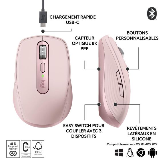 Logitech MX Anywhere 3S - Mouse - optical - 6 button | 910-006931