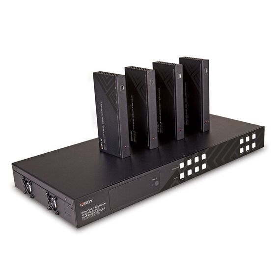 Lindy 150m Cat.6 4x4 HDMI 4K60 HDBaseT Matrix Extender -  | 38345