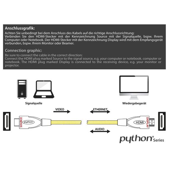 PYTHON HDMI 2.0 M/M 30m - 30 m - HDMI Type A (Standard | GC-M0035